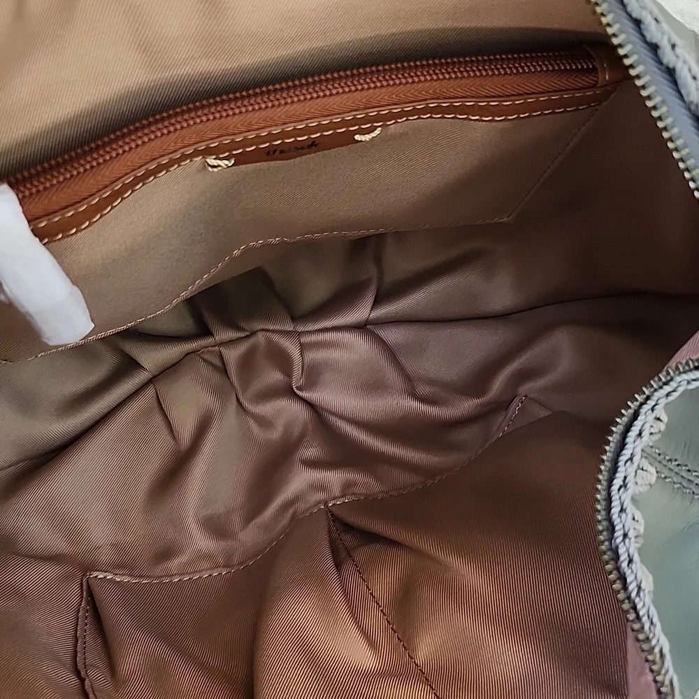 The Sak Grey Leather Hobo Bag with Tassel